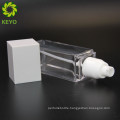 Plastic foundation screw beard oil serum skin care square pet bottle 150ml square bottle with square flip top